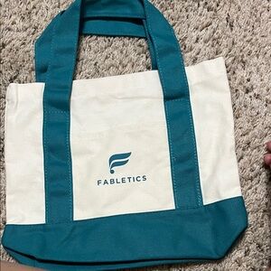 NWOT Fabletics Blue and Cream Tote Bag